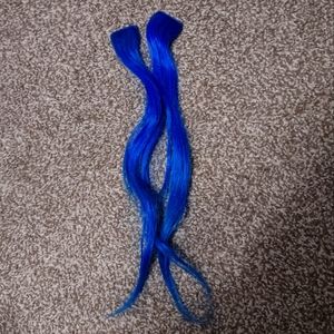 Rich blue hair extensions